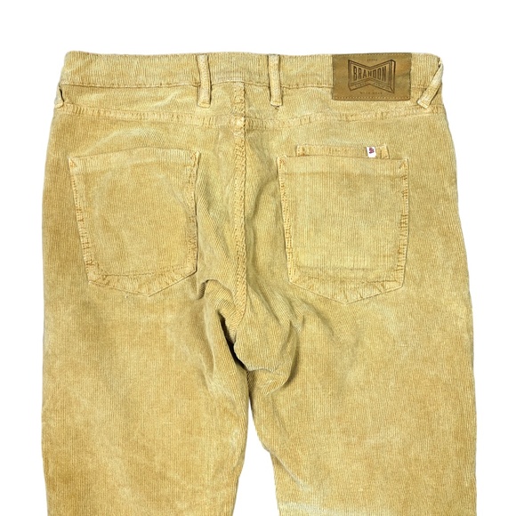 &Sons Pants Corduroy Brandon Slim Brown Stretch And Sons Mens 34x32 - Picture 6 of 7